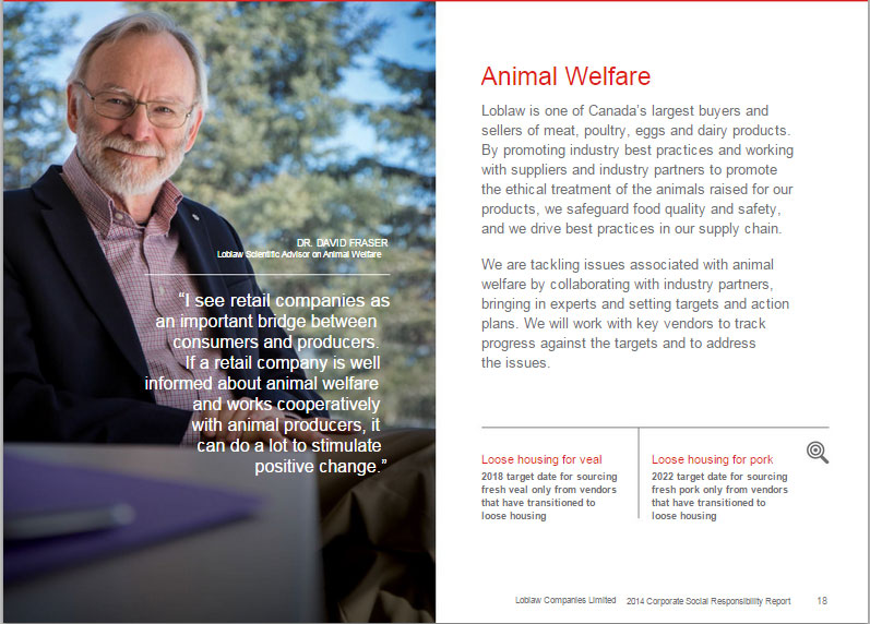Professor David Fraser Named Loblaw Animal Welfare Advisor